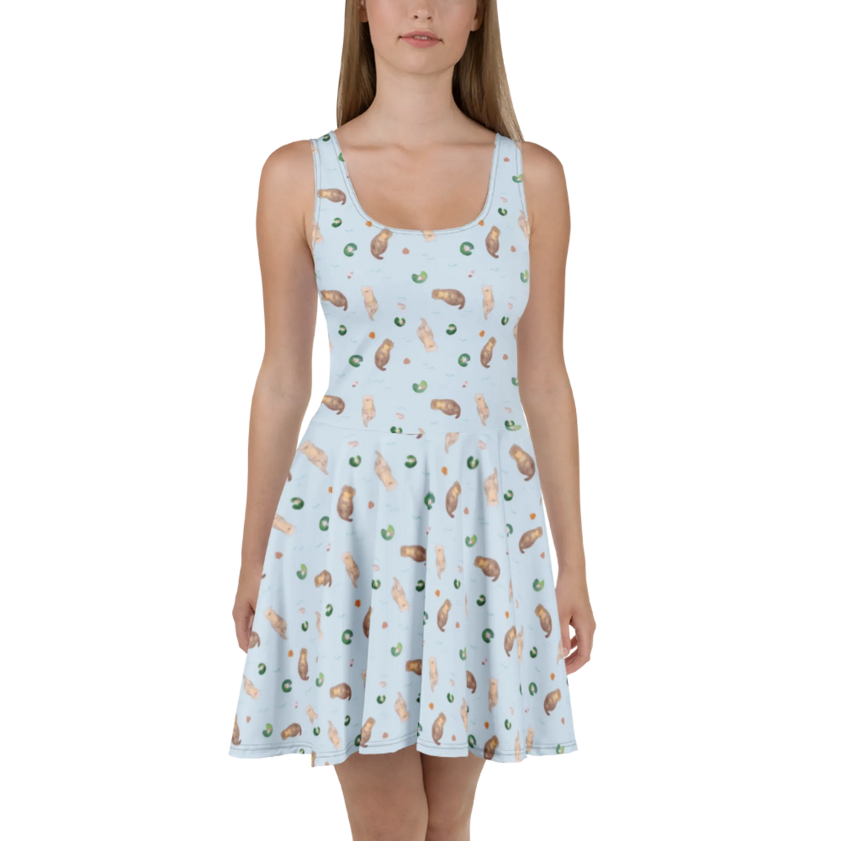 Summer dress otter shell sea otter, European otter, gifts for people in love, water mammal, water animal, aquatic animal, animal lover, mammal, baby otter, predator, gift ideas for animal lovers, water, marten, animal, otter gifts, daydreaming, otter love, brooding, dreaming