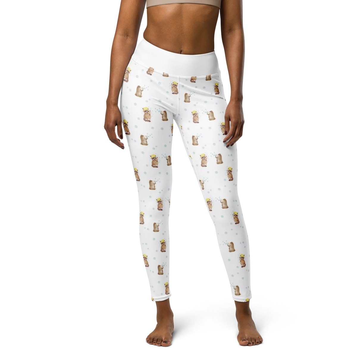 Spodnie do jogi Szop pracz Sportleggings, Pilates-Hose, Sport-Hose, Yogahose, Trainingshose, Stretchhose, Yogatights, Sport-Leggings, Damen Sporthose, High-Waist-Hose, Yoga-Hose, Damen-Leggings, Yoga-Leggins, Gym-Leggings, Funktionshose, Yogaleggings, Sportpants, Gym-Hose, Leggings, Fitnesshose, Yoga-Leggings, Sport-Tights, Bunte Leggings, High-Waist-Leggings, Tights, Fitness-Leggings, Sport Tights Damen, Sporthose, Tights Damen, Leggins, Lustige Sprüche, Tiere, Tiermotive, Gute Laune, Plan, Tagträumen, Seifenblasen, Fröhlich, Waschbär, Waschen