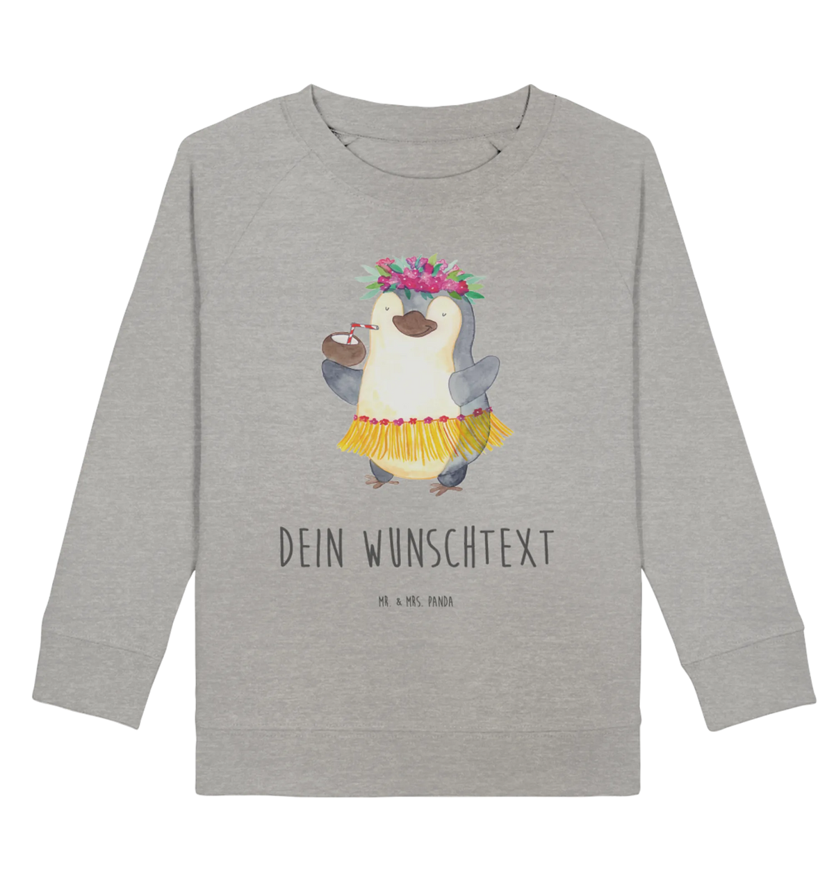  Pingwin z Kokosem Personalisiertes Kinder Sweatshirt, Personalisierter Kinder Pullover, Pinguin, Urlaub, Aloha, Pinguine, Kokosnuss, Hawaii