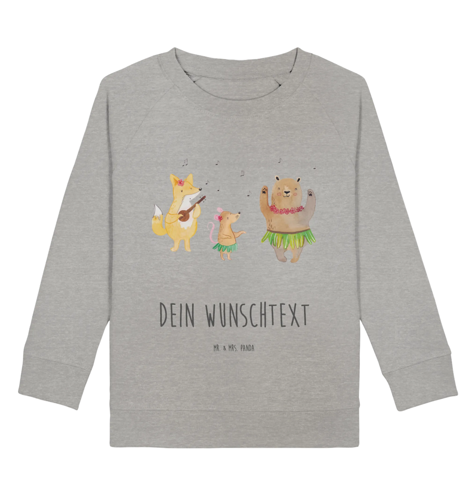Personalisierter Kinder Pullover Waldtiere Aloha Personalisierter Kinder Pullover, Personalisiertes Kinder Sweatshirt, Gute Laune, Lustige Sprüche, Tiere, Tiermotive, Igel, Tanzen, Hase, Leben, Waldtiere, Bär, Wald, Musik, Aloha, Lachen