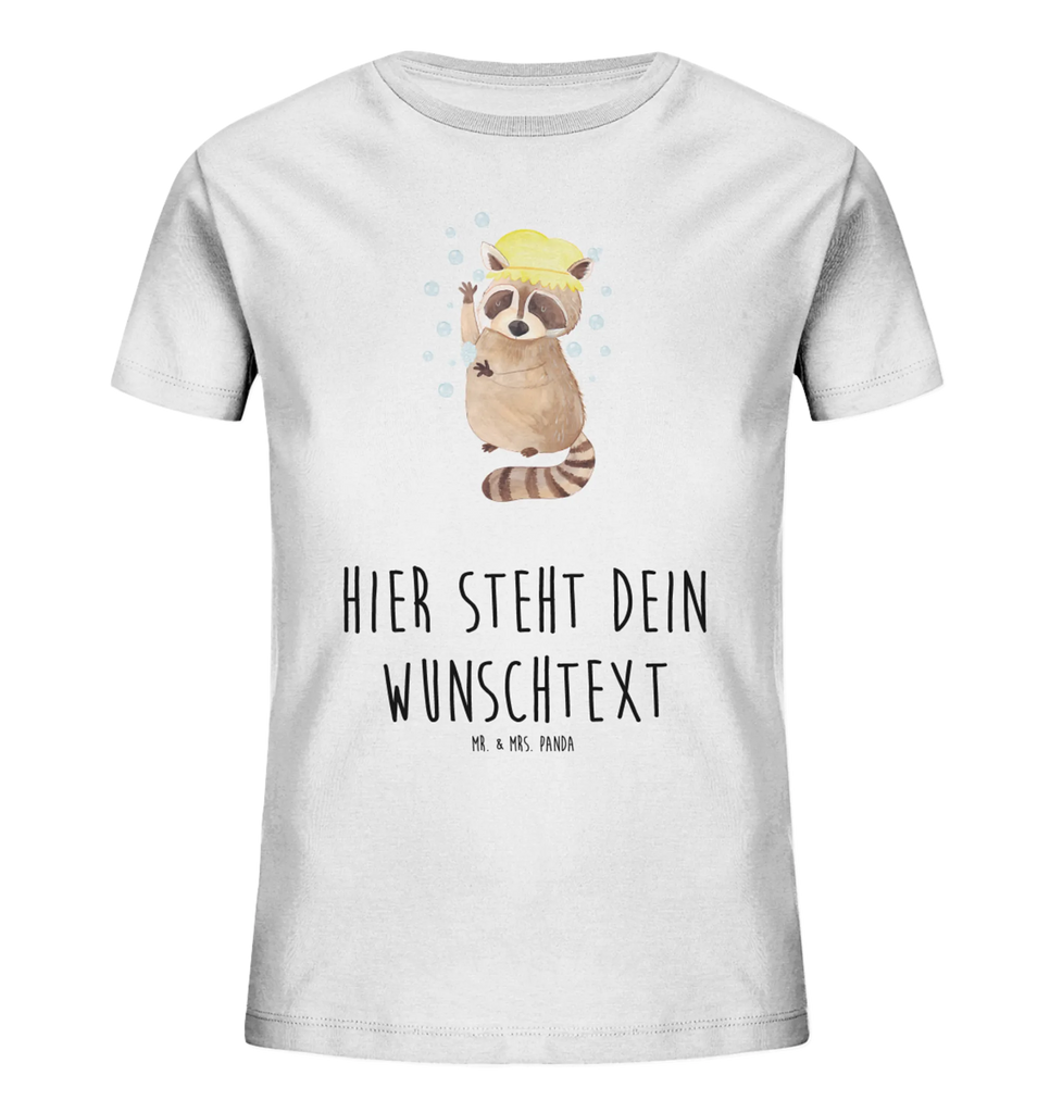Spersonalizowana koszulka dla dzieci Szop pracz Personalisiertes Kinder T-Shirt, Lustige Sprüche, Tiere, Tiermotive, Gute Laune, Waschbär, Waschen, Fröhlich, Tagträumen, Plan, Seifenblasen