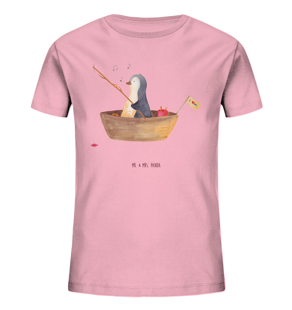 Organiczna koszulka dziecięca pingwin łódka wędkarska Kinder T-Shirt Mädchen, Kinder T-Shirt Jungen, Kinder T-Shirt, Pinguin, Trennung, Neuanfang, Lebenslust, Leben, Angeln, Boot, Genießen, Angelboot, Scheidung, Motivation, Neustart, Geschenkidee Liebeskummer, Pinguine