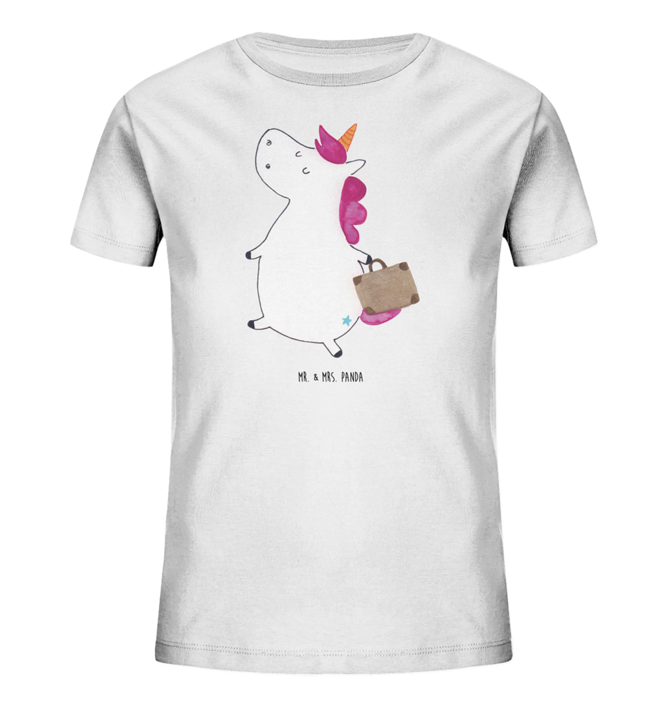 Organiczna koszulka dziecięca Jednorożec walizka Kinder T-Shirt Jungen, Kinder T-Shirt, Kinder T-Shirt Mädchen, Unicorn, Einhorn, Einhörner, Einhorn Deko, Reise, albern, Abenteuer, Erwachsen, unicorn, witzig, lustig, Spaß, Kind, Gepäck, Verreisen, Koffer
