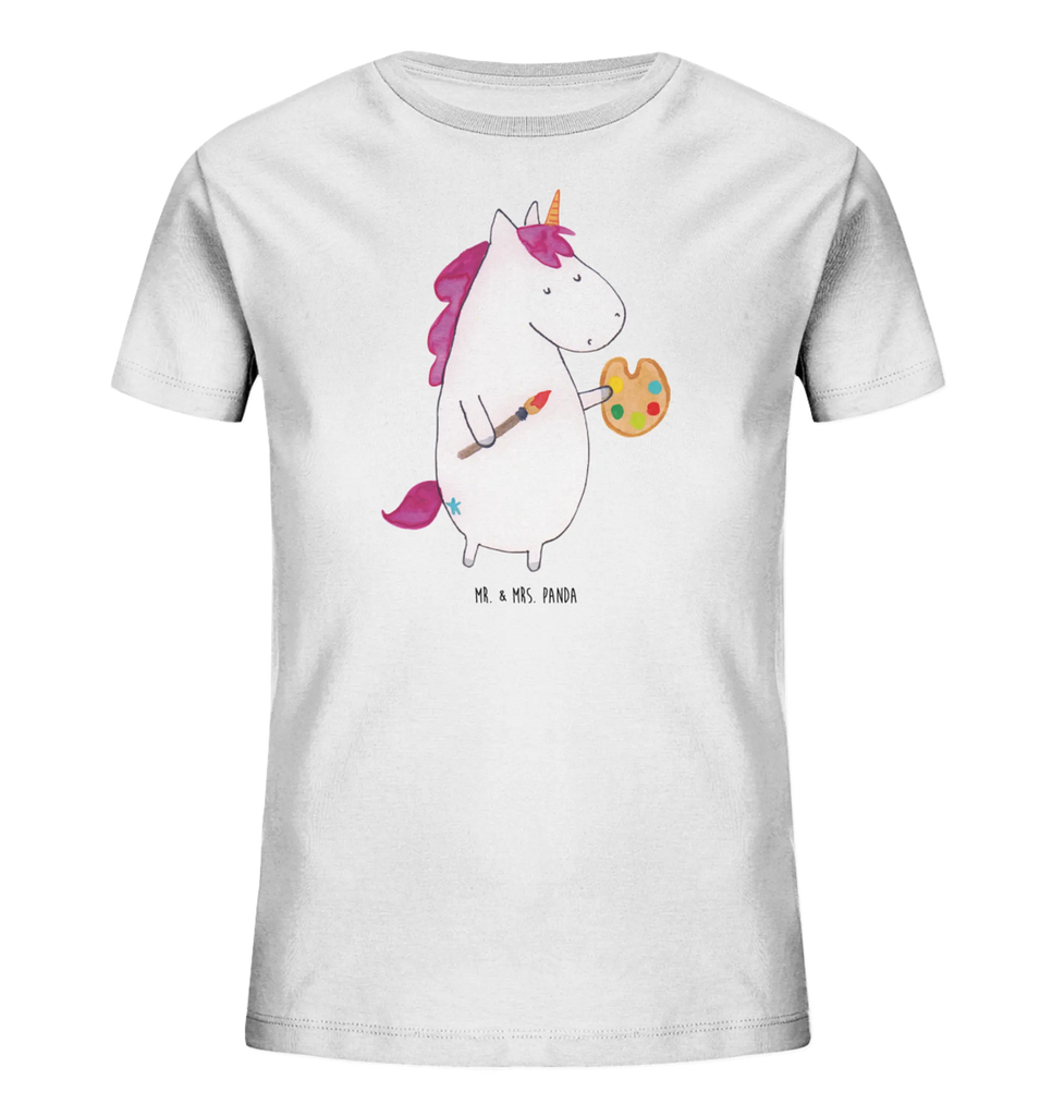 Organiczna koszulka dziecięca Jednorożec Artysta Kinder T-Shirt Mädchen, Kinder T-Shirt, Kinder T-Shirt Jungen, Einhorn, Einhörner, Einhorn Deko, Unicorn, Geschenk, Künstler, Welt, Stift, Maler, Englisch, Malen, Artist, Zeichnen, Farbe, Pinsel