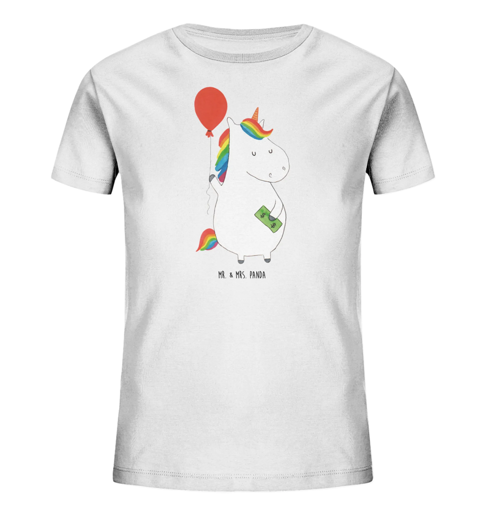 Organiczna koszulka dziecięca Jednorożec Balon Kinder T-Shirt Jungen, Kinder T-Shirt Mädchen, Kinder T-Shirt, Unicorn, Einhorn, Einhörner, Einhorn Deko, Lebenslust, Freude, Geschenk, Luftballon, Geld, Freundin