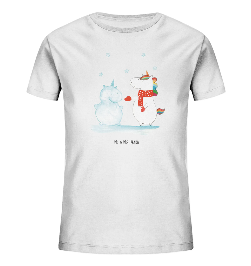 Organiczna koszulka dziecięca jednorożec Bałwan Kinder T-Shirt, Kinder T-Shirt Mädchen, Kinder T-Shirt Jungen, Unicorn, Einhorn, Einhörner, Einhorn Deko, Kuchen, X-Mas, Weihnachten, Winter, Mütze, Handschuhe, Schnee, Schneemann, kalt