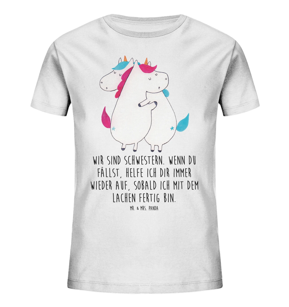 Organiczna koszulka dziecięca Jednorożce Przytulanie Kinder T-Shirt Mädchen, Kinder T-Shirt Jungen, Kinder T-Shirt, Unicorn, Einhorn, Einhörner, Einhorn Deko, Freundin, Freundinnen, Geschwister, BFF, Schwestern, Sister, Liebe, Familie, Schwester