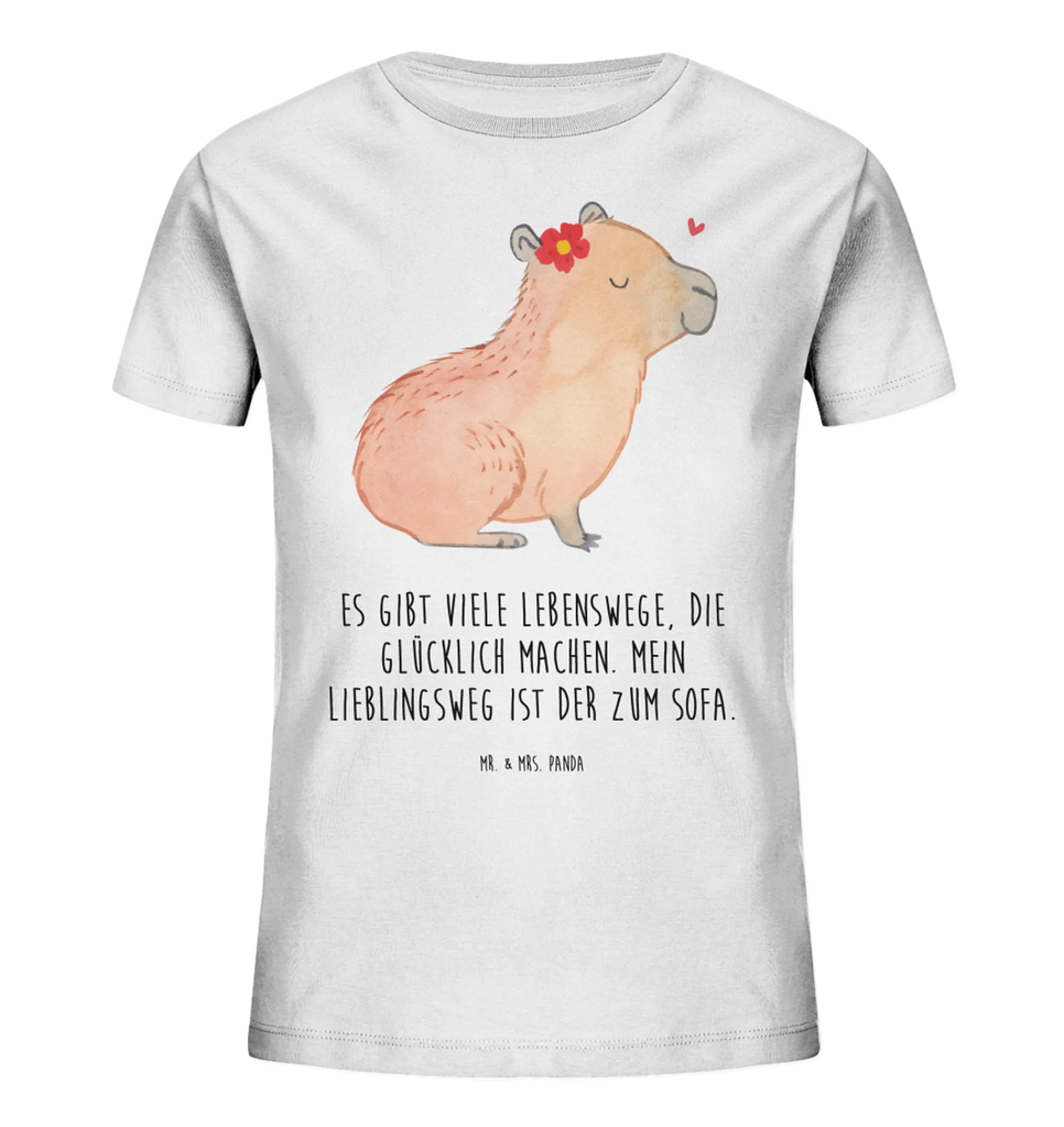 Organic Kinder T-Shirt Capybara Blume Kinder T-Shirt, Kinder T-Shirt Mädchen, Kinder T-Shirt Jungen, Lustige Sprüche, Tiere, Tiermotive, Gute Laune, Capybara
