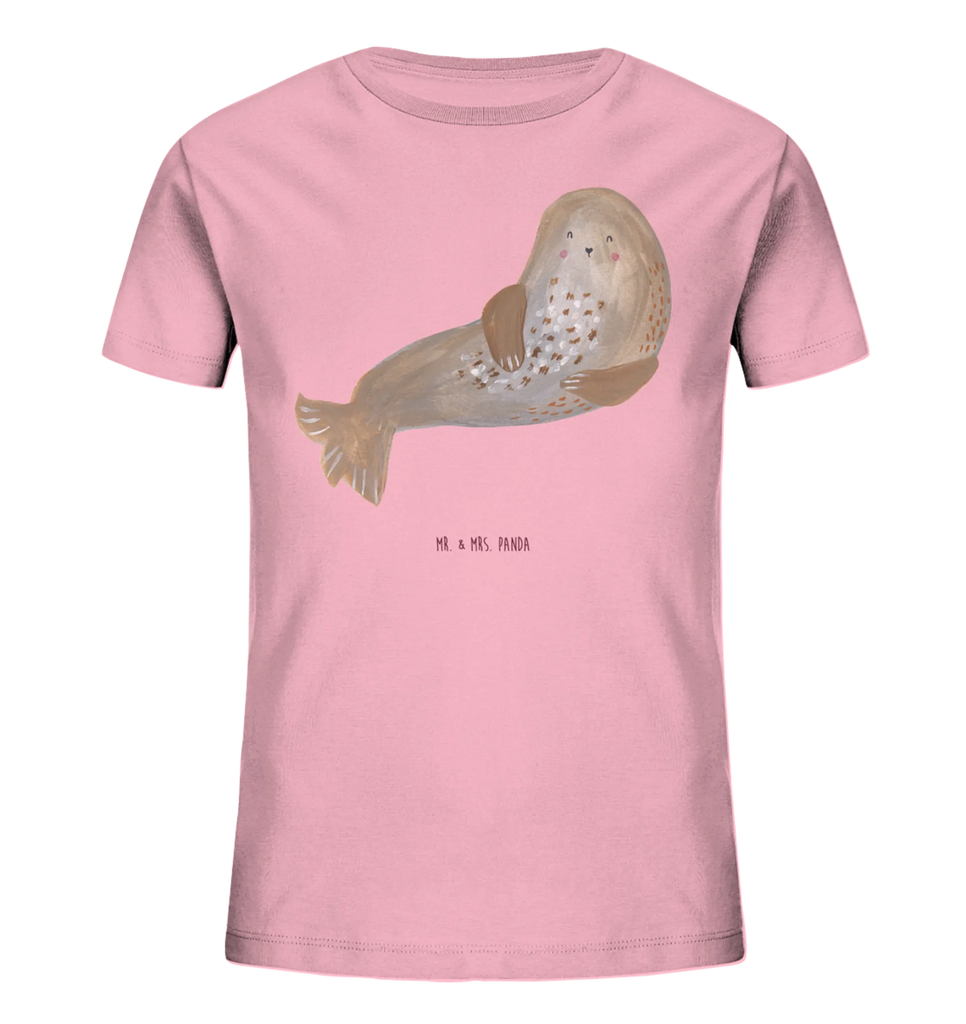 Organiczna koszulka dziecięca foka śmiech Kinder T-Shirt, Kinder T-Shirt Mädchen, Kinder T-Shirt Jungen, Gute Laune, Tiere, Tiermotive, Lustige Sprüche, Strand, Robben, Nordsee, Robbe, Ostsee, Meerestier, Seehund