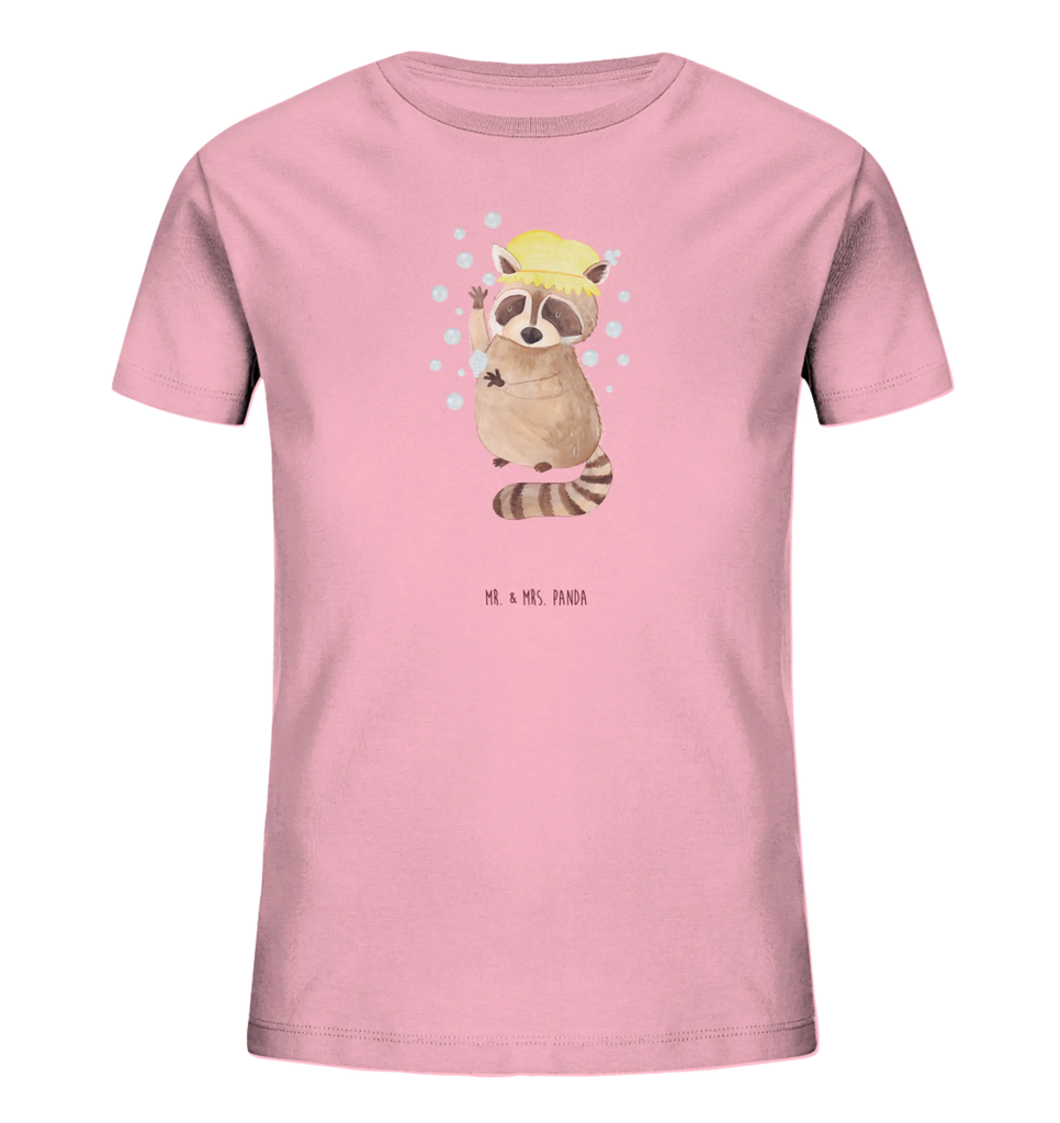 Organiczna koszulka dziecięca Szop pracz Kinder T-Shirt, Kinder T-Shirt Mädchen, Kinder T-Shirt Jungen, Gute Laune, Tiere, Tiermotive, lustige Sprüche, Seifenblasen, waschen, Fröhlich, Plan, Waschbär, Tagträumen