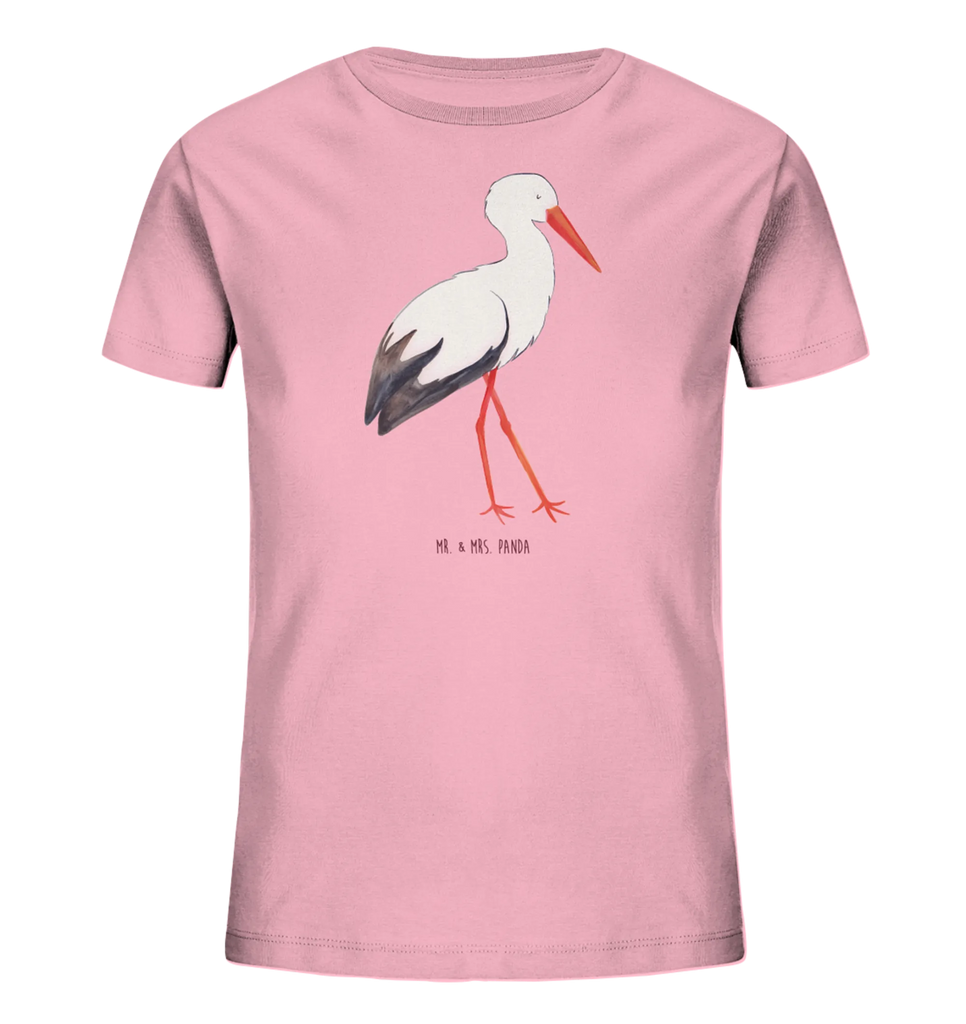 Organiczna koszulka dziecięca Bocian Kinder T-Shirt Mädchen, Kinder T-Shirt, Kinder T-Shirt Jungen, Gute Laune, Tiere, Tiermotive, Lustige Sprüche, Schwangerschaft, Baby, Schwanger, Storch, Babybauch, Geburt, Mutter, Störche, Mütter, Mutter Werden