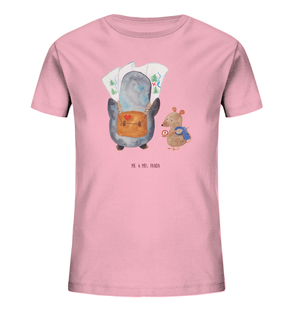 Organiczna koszulka dziecięca Pingwin i Mysz Wędrowcy Kinder T-Shirt, Kinder T-Shirt Jungen, Kinder T-Shirt Mädchen, Pinguin, Abenteurer, Wandern, Pinguine, Ausflug, Roadtrip, Abenteuer, Wanderlust