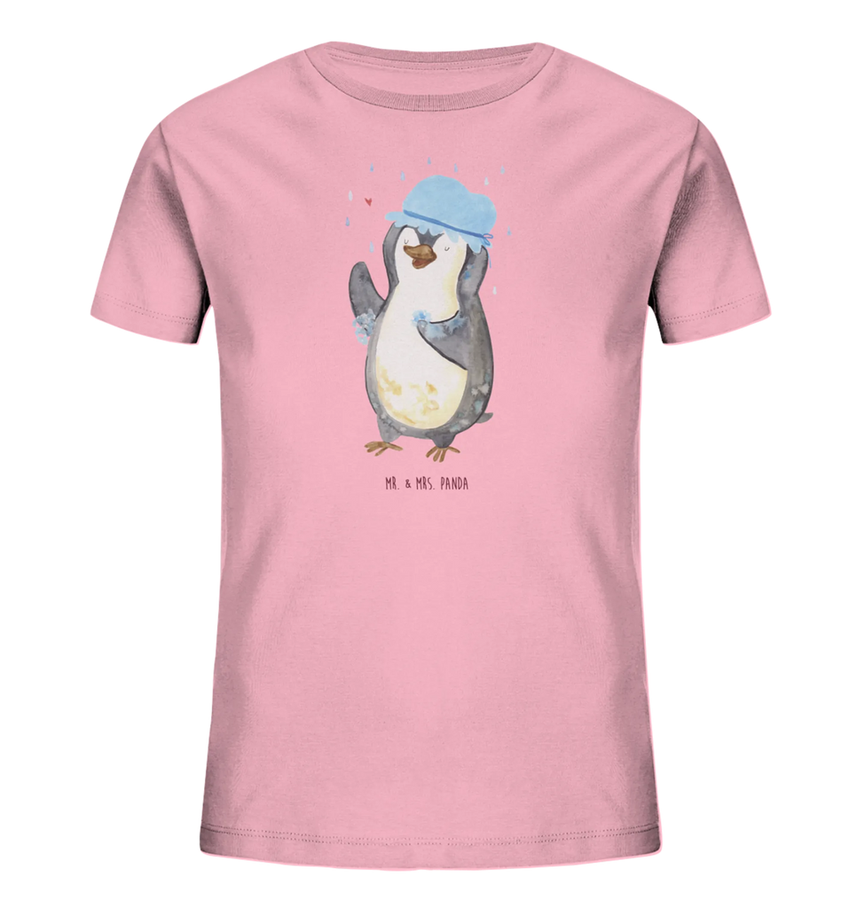 Organiczna koszulka dziecięca Pingwin Prysznic Kinder T-Shirt Jungen, Kinder T-Shirt Mädchen, Kinder T-Shirt, Pinguin, Lebensmotto, glücklich sein, Dusche, Duschen, Neustart, Motivation, Pinguine, Neuanfang