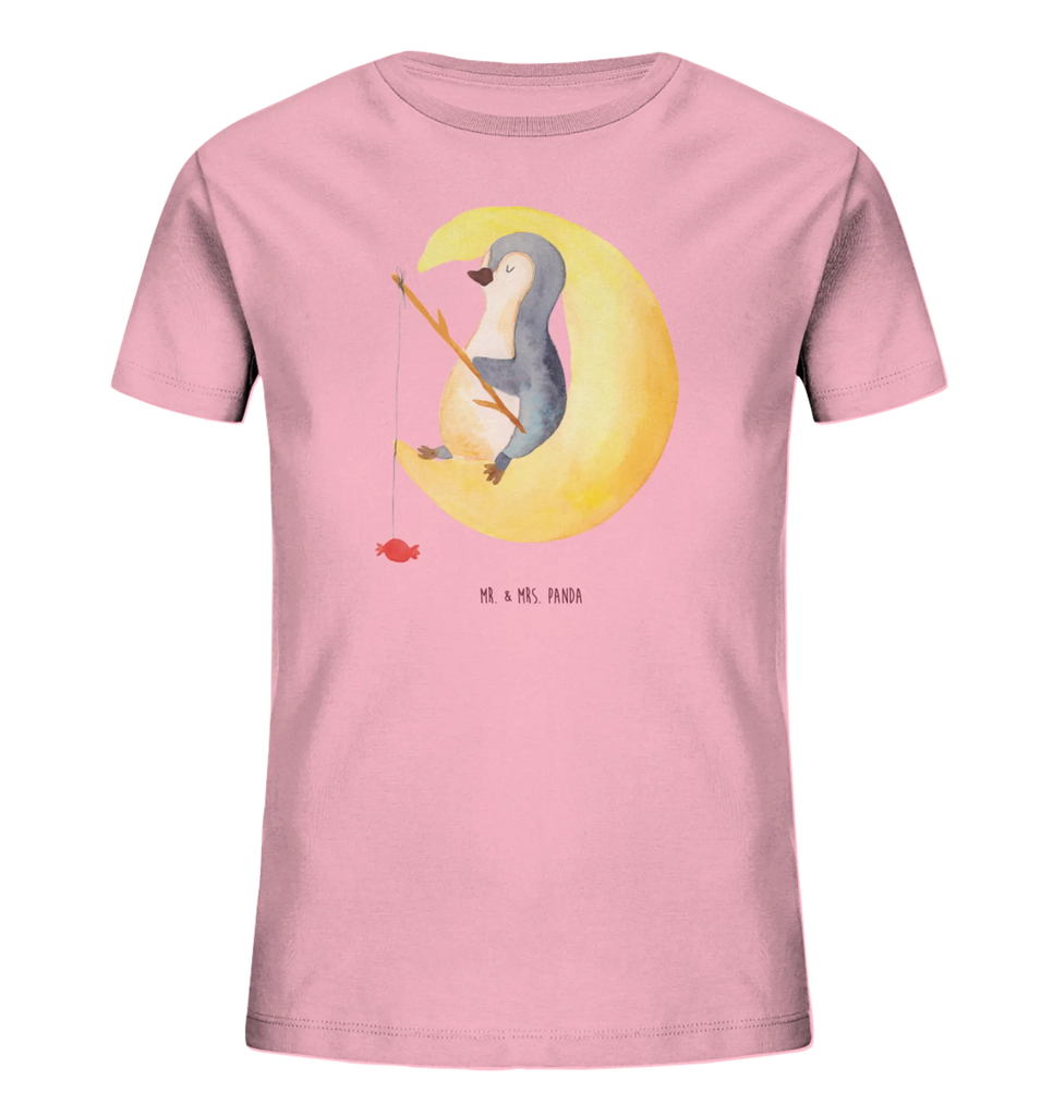 Organiczna koszulka dziecięca pingwin księżyc Kinder T-Shirt Jungen, Kinder T-Shirt, Kinder T-Shirt Mädchen, Pinguin, schlafen, Spruch, Pinguine, Nachtruhe, Schlafzimmer, Schlafstörungen, Gästezimmer, Einschlafen