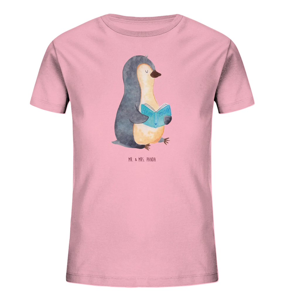 Organic Kids T-Shirt Penguin A book Kinder T-Shirt Mädchen, Kinder T-Shirt, Kinder T-Shirt Jungen, Pinguin, Ferien, Pinguine, Lesen, Faulenzen, Buch, Urlaub, Freizeit, Nichtstun, Bücherwurm