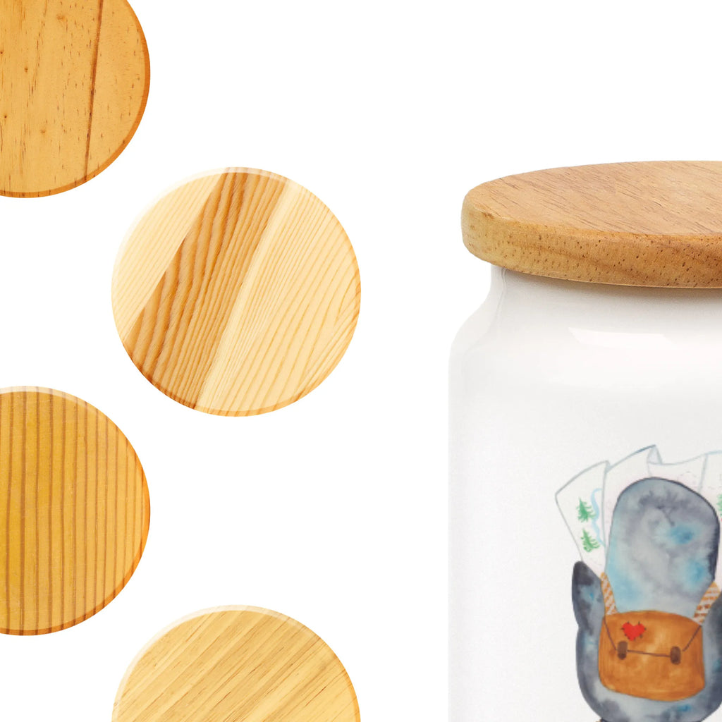 Personalized Storage Jar Penguin & Mouse Hiker personalized canister, custom treat canister, personalized storage container, custom pantry container, engraved kitchen jar, monogrammed food storage, personalized storage jar, personalized treat jar, personalized ceramic jar, personalized cookie tin, personalized cookie jar, Penguin, North Pole, Winter, Penguins, excursion, wanderlust, adventure, hiking, adventurer, penguins, road trip, penguin