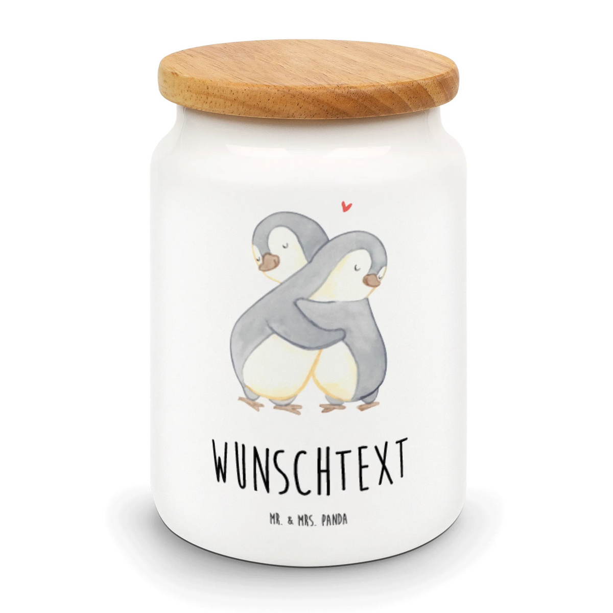 Personalized Storage Jar penguins Cuddle