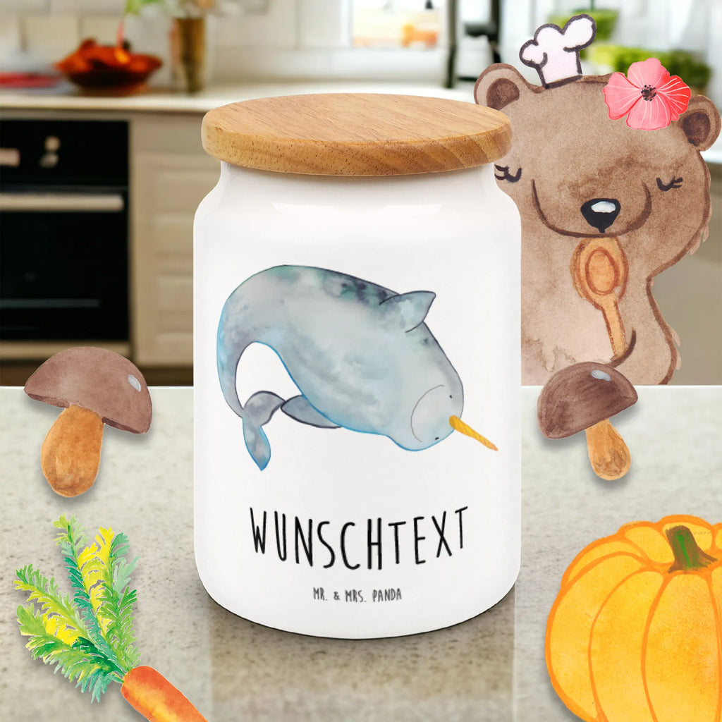 Spersonalizowany pojemnik na zapasy Narwal Zwierzeta morskie, Morze, Wakacje