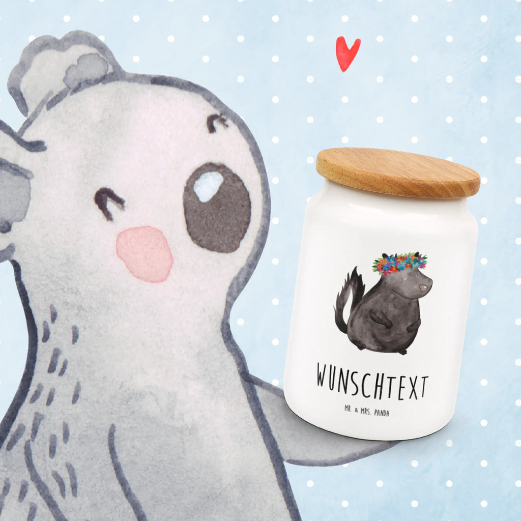 Spersonalizowany pojemnik na zapasy skunks dziewczynka Stinktier, Skunk