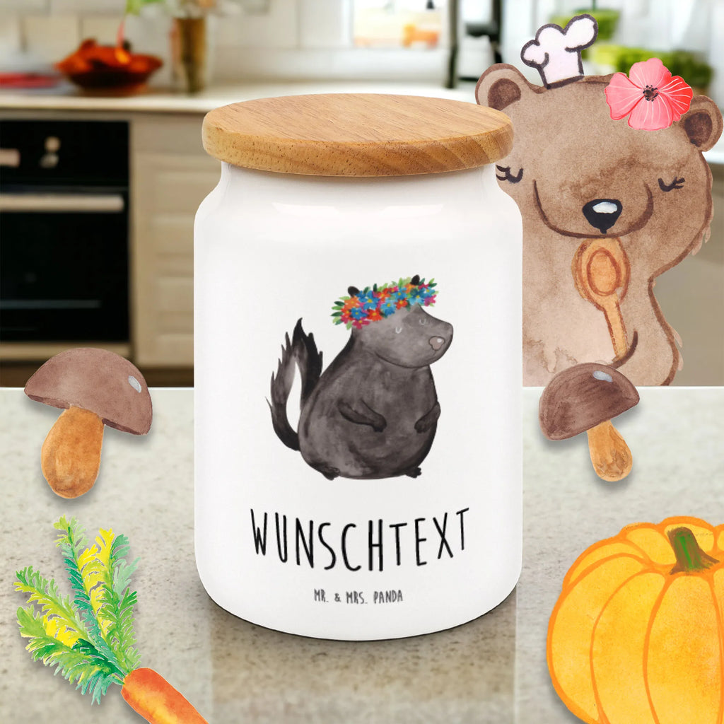 Spersonalizowany pojemnik na zapasy skunks dziewczynka Stinktier, Skunk