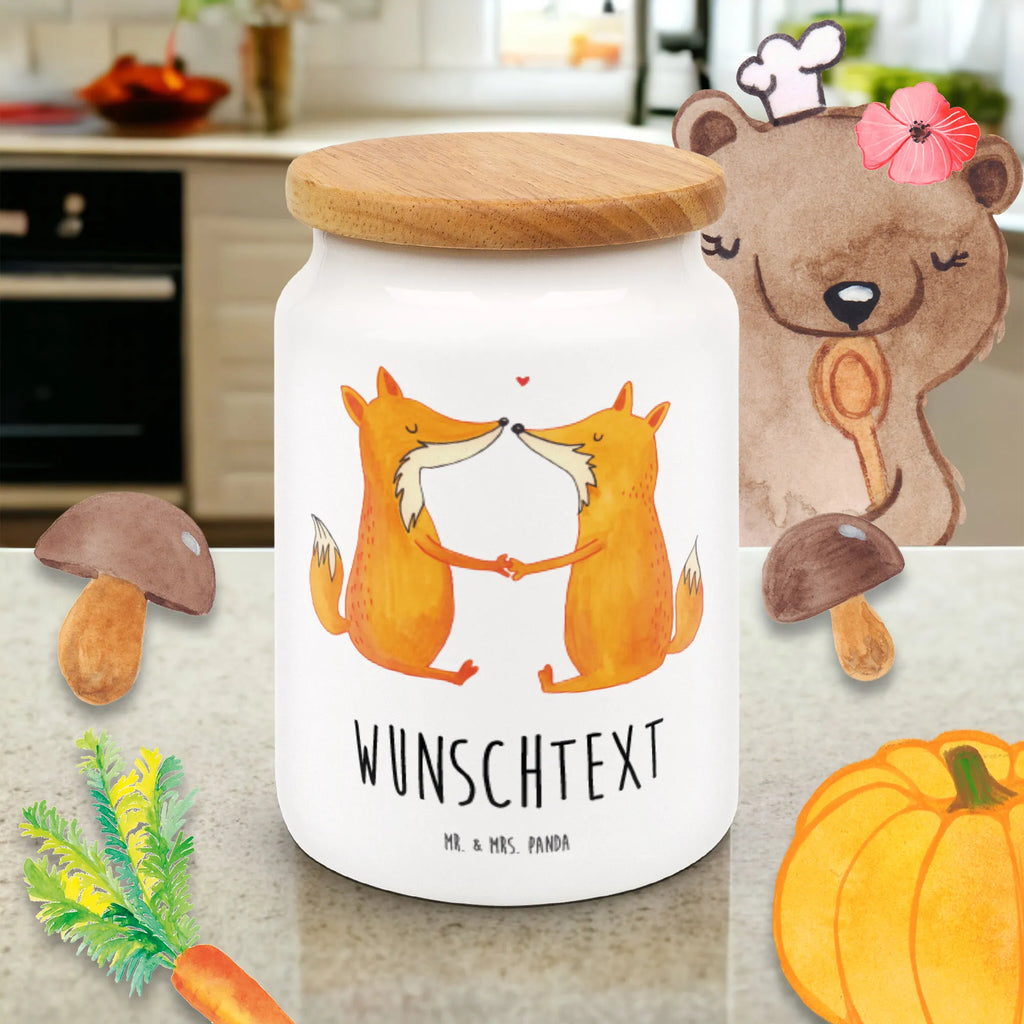 Spersonalizowany pojemnik na zapasy lisy miłość Lis