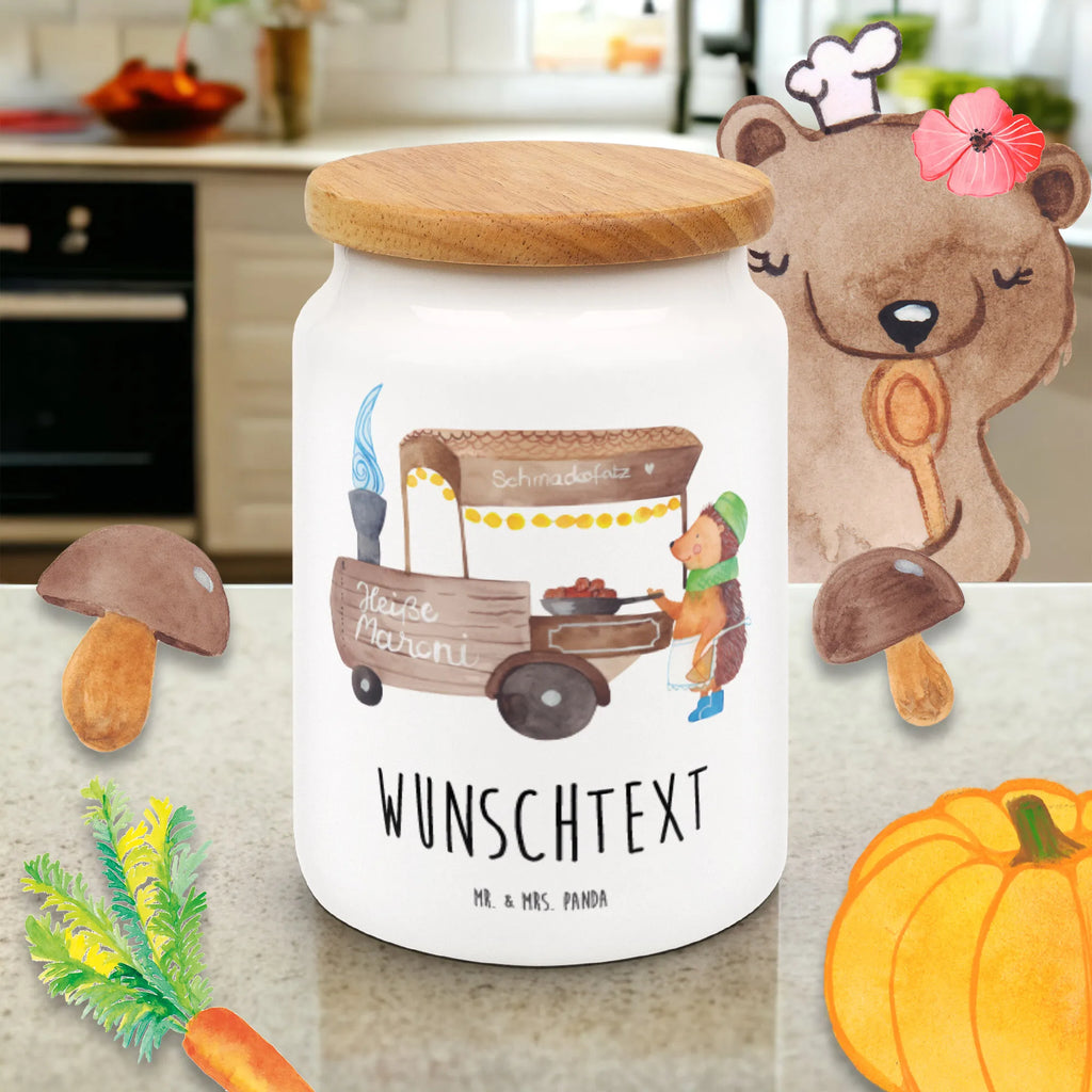 Spersonalizowany pojemnik na zapasy Jeż kasztany Zima, Boże Narodzenie, dekoracje świąteczne, Mikołaj, Adwent, Wigilia, zimowy motyw