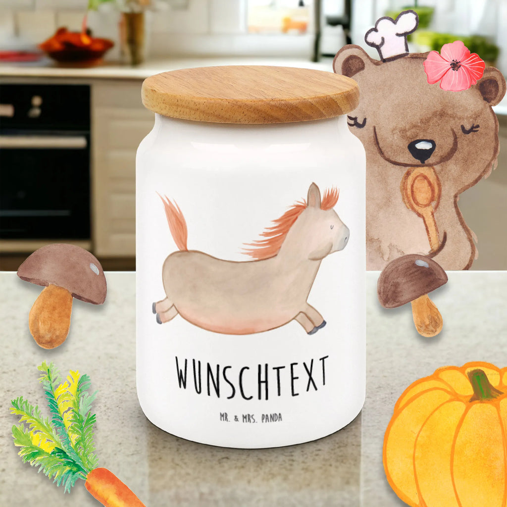 Spersonalizowany pojemnik na zapasy koń skakać Gospodarstwo, zwierzęta gospodarskie, rolnik, rolniczka