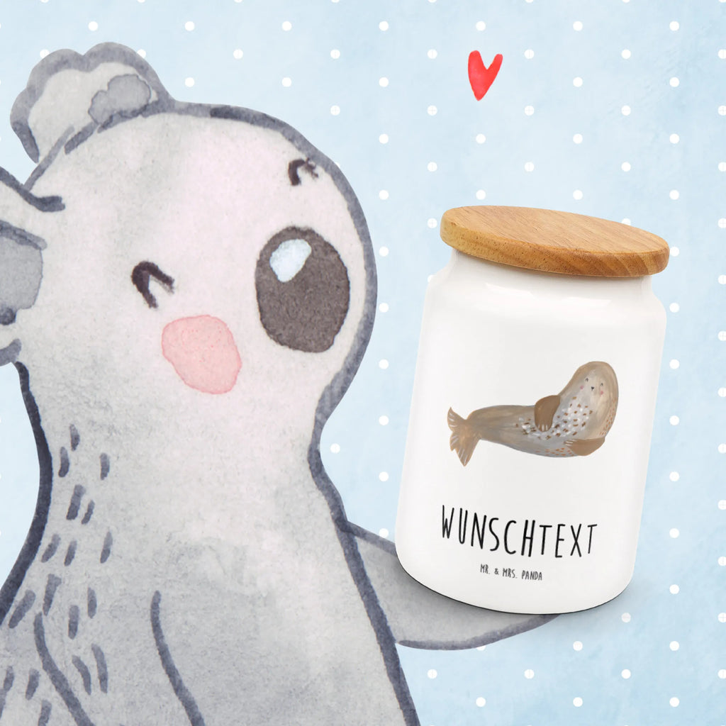 Personalized Storage Jar seal Laugh personalized storage jar, personalized treat jar, custom treat canister, personalized canister, personalized storage container, personalized cookie tin, personalized cookie jar, engraved kitchen jar, personalized ceramic jar, monogrammed food storage, custom pantry container, small animals, cute, funny, cute animal motives, hand drawn, small world, funny sayings, good mood, happy, gifts, gift ideas, special gifts, animal lover, card, Baltic Sea, Seal, Beach, Seals, North Sea, Sea animal