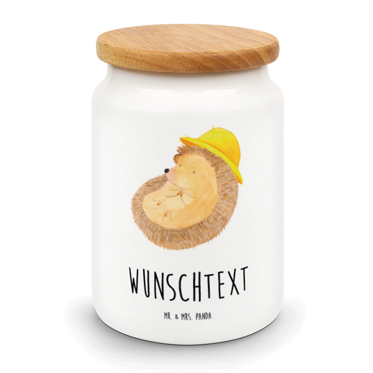 Personalized Storage Jar Hedgehog Pray card, gift ideas, gifts, small animals, cute, cute animal motives, hand drawn, funny sayings, good mood, special gifts, animal lover, enjoy, sun hat, be grateful, God, pray, hedgehog with hat, gratitude