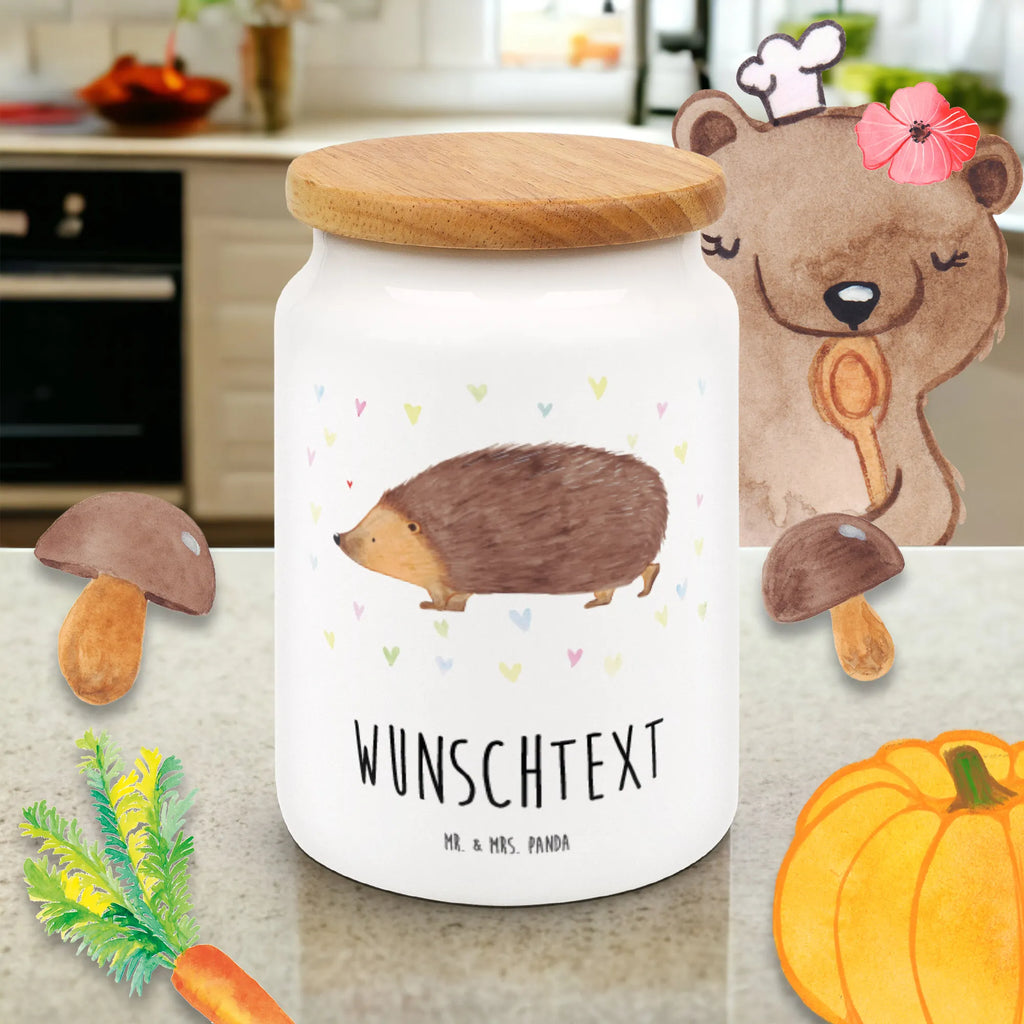 Personalized Storage Jar Hedgehog hearts personalized storage container, personalized ceramic jar, personalized treat jar, engraved kitchen jar, monogrammed food storage, personalized canister, custom pantry container, custom treat canister, personalized cookie jar, personalized cookie tin, personalized storage jar, small animals, cute, funny, cute animal motives, hand drawn, small world, funny sayings, good mood, happy, gifts, gift ideas, special gifts, animal lover, card, hearts, trust, kiss, life, heart, hedgehog, Love