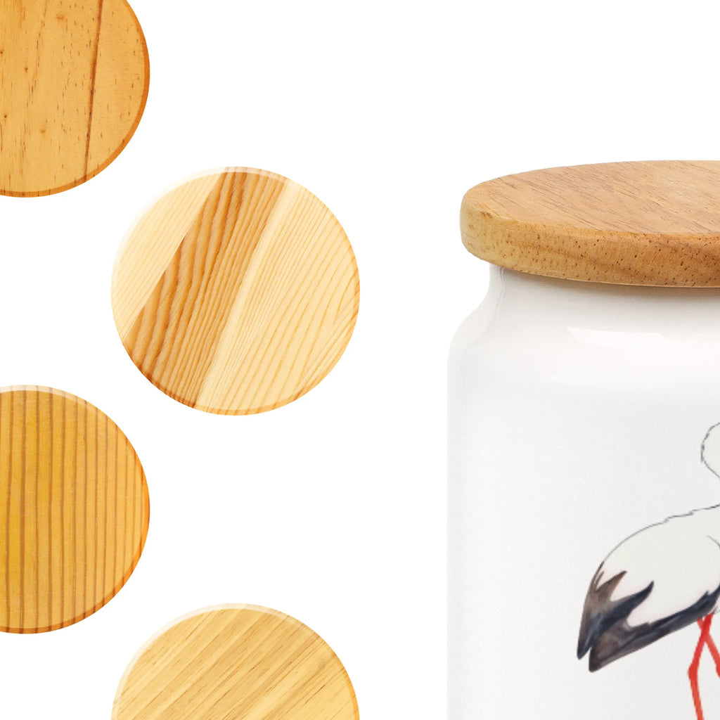 Spersonalizowany pojemnik na zapasy Bocian Motywy zwierzęce, dobra energia, zabawne powiedzonka, zwierzęta