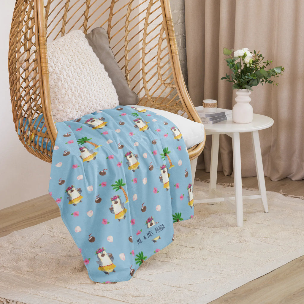Sherpa Kuscheldecke Pinguin Kokosnuss Muster Pinguin, Hawaii, Pinguine, Urlaub, Aloha, Kokosnuss