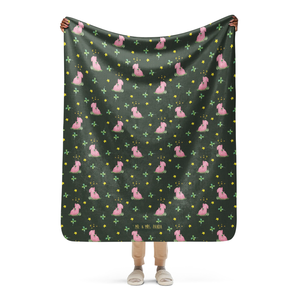 Sherpa cuddly blanket Pig Luck Tiermotive, Gute Laune, lustige Sprüche, Tiere, Schwein, Motivation, Schweinchen, Träume, Sernchen, Sterne, Glücksschwein. Glück, Ziele, Glücksbringer