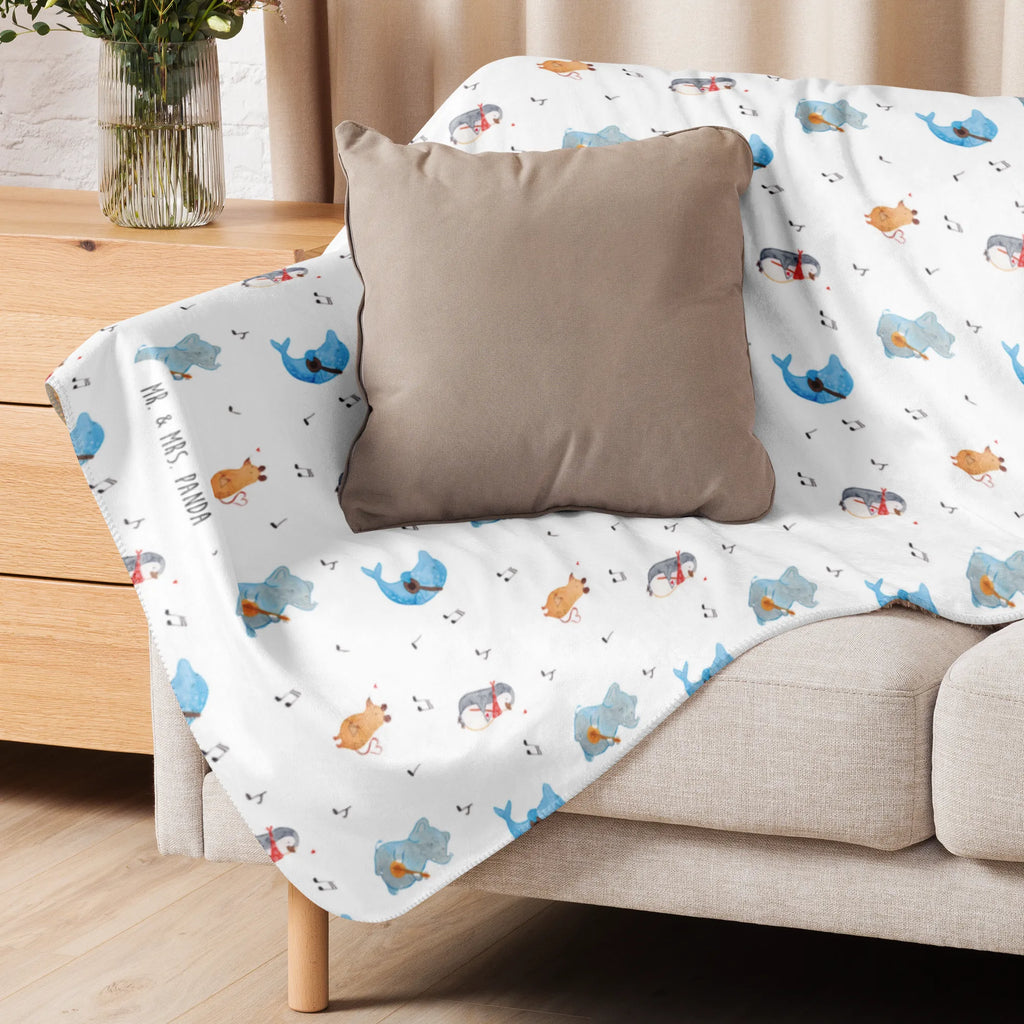 Sherpa cuddly blanket Big tape Tiermotive, Gute Laune, lustige Sprüche, Tiere, Hund, Delfin, Triangel, Band, Gitarre, Musik, Musikanten, Elefant, Pinguin, Maus