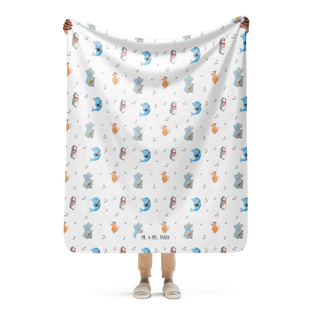 Sherpa cuddly blanket Big tape Tiermotive, Gute Laune, lustige Sprüche, Tiere, Hund, Delfin, Triangel, Band, Gitarre, Musik, Musikanten, Elefant, Pinguin, Maus