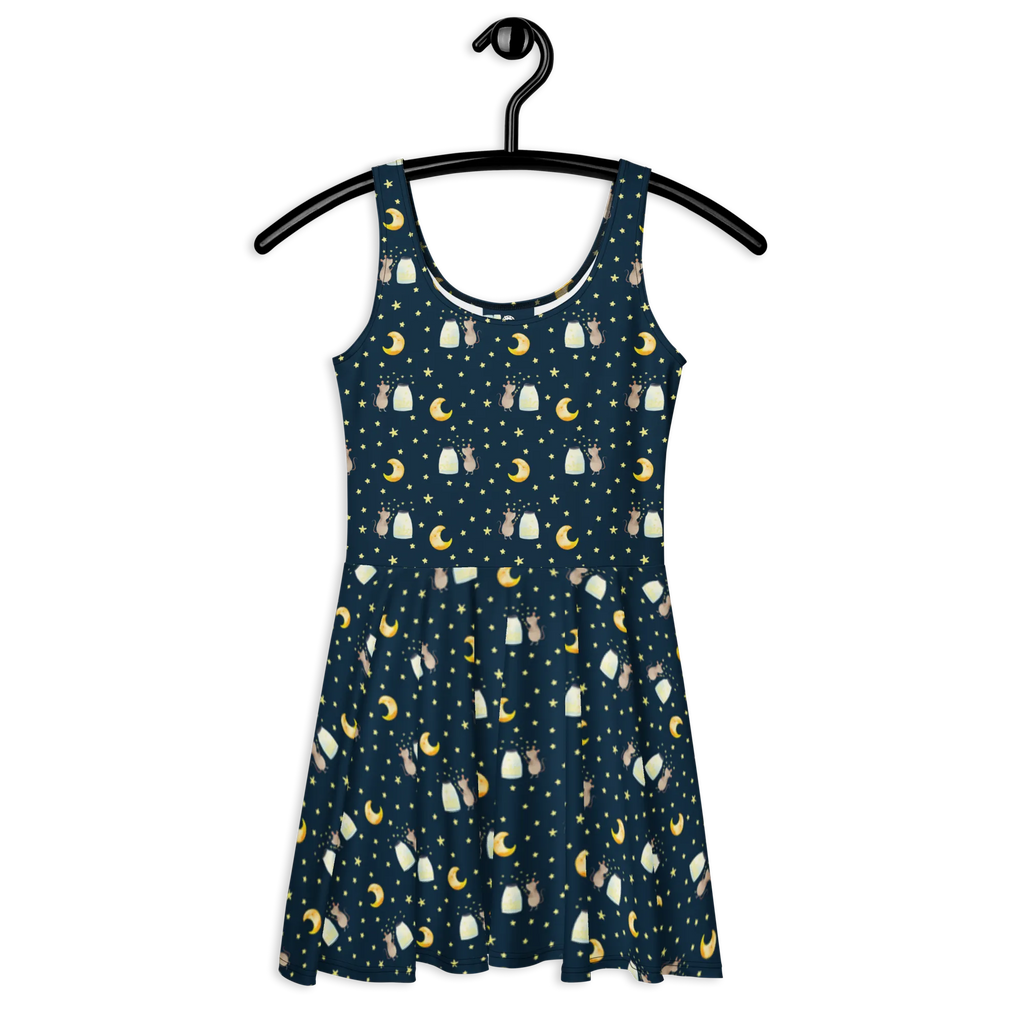 Sommerkleid Maus Sterne Muster Sommerkleid, Kleid, Skaterkleid, Tiermotive, Gute Laune, lustige Sprüche, Tiere, Maus, Sterne, Wunsch, Kind, Taufe, Taufgeschenk, Geburt, Schwangerschaft, erstes Kind, Kindergeburtstag, Geburtstag, Hoffnung, Träume