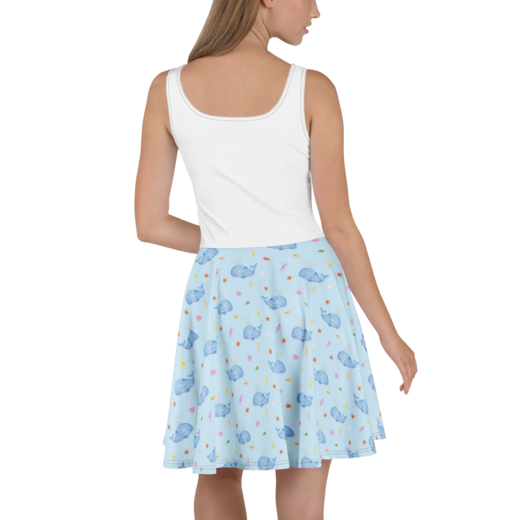 Sommerkleid Wal Konfetti Muster Sommerkleid, Kleid, Skaterkleid, Meerestiere, Urlaub, Meer, Konfetti, Diät, Motivation, Geburtstag, Neustart, Trennung, Lebensabschnitt, Wal, Neuanfang, Abnehmen, Wale