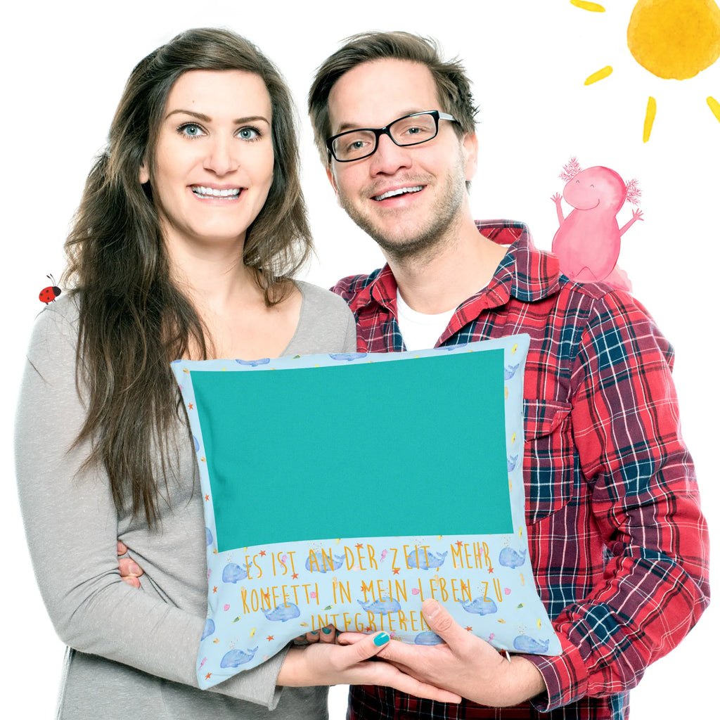 40x40 poduszka wieloryb konfetti Zwierzeta morskie, Morze, Wakacje