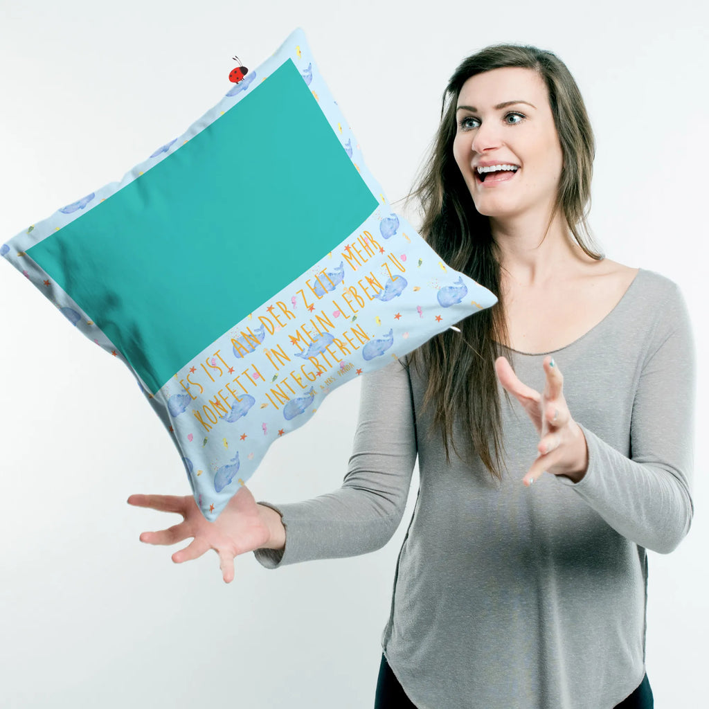 40x40 poduszka wieloryb konfetti Zwierzeta morskie, Morze, Wakacje