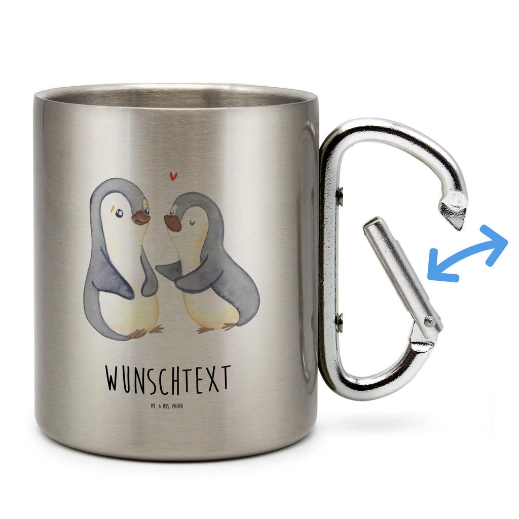 Spersonalizowany kubek ze stali nierdzewnej pingwiny pocieszyć Miłość, partner, przyjaciel, przyjaciółka, mąż, żona, wesele, zaręczyny, prośba o rękę, prezent miłosny, rocznica, dzień ślubu