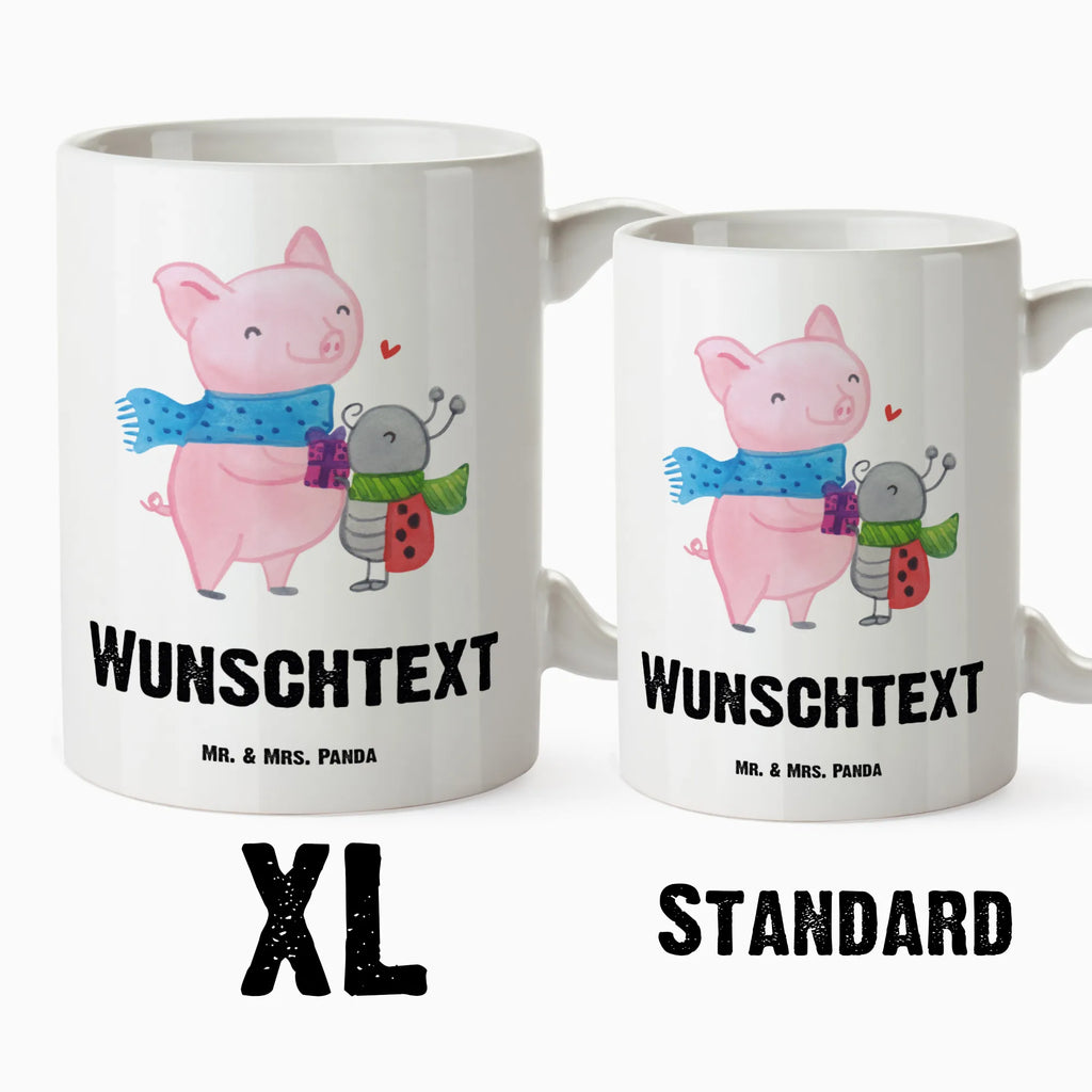 Personalizowany XL kubek Rozgrzana Świnka Smörle Zima, Boże Narodzenie, dekoracje świąteczne, Mikołaj, Adwent, Wigilia, zimowy motyw