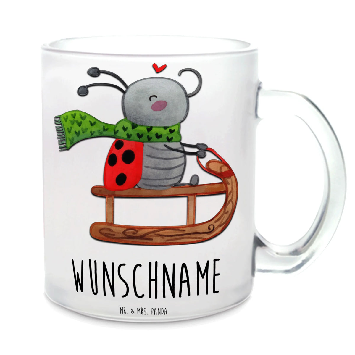 Personalized Tea Cup Smörle sledding Winter, Christmas, Christmas time, snow