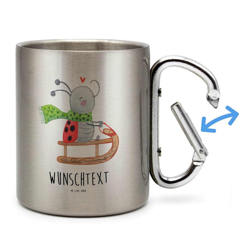 Spersonalizowany kubek ze stali nierdzewnej Smörle jazda na sankach Zima, Boże Narodzenie, dekoracje świąteczne, Mikołaj, Adwent, Wigilia, zimowy motyw