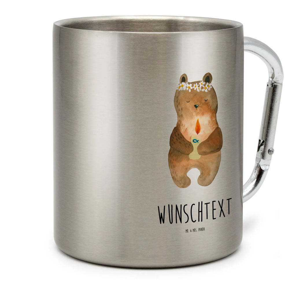 Personalized Stainless Steel Mug bear communion bear, teddy, teddy bear, cuddly toy, God's blessing, communion, catholic, baptismal candle