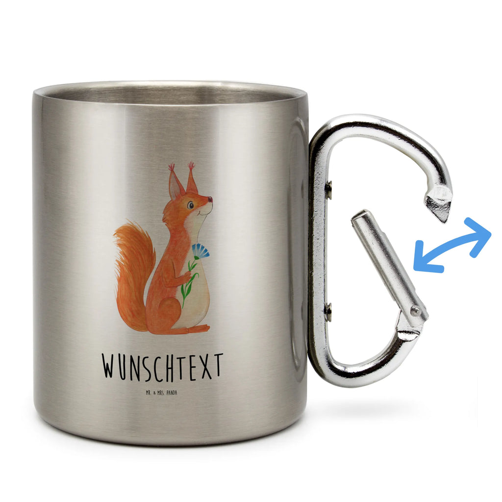 Personalized Stainless Steel Mug Squirrel flower small animals, cute, funny, cute animal motives, hand drawn, small world, funny sayings, good mood, happy, gifts, gift ideas, special gifts, animal lover, card, Squirrel, fun, happy saying, motivation pictures, saying decoration, positive saying, laughter, motivation sayings, squirrel