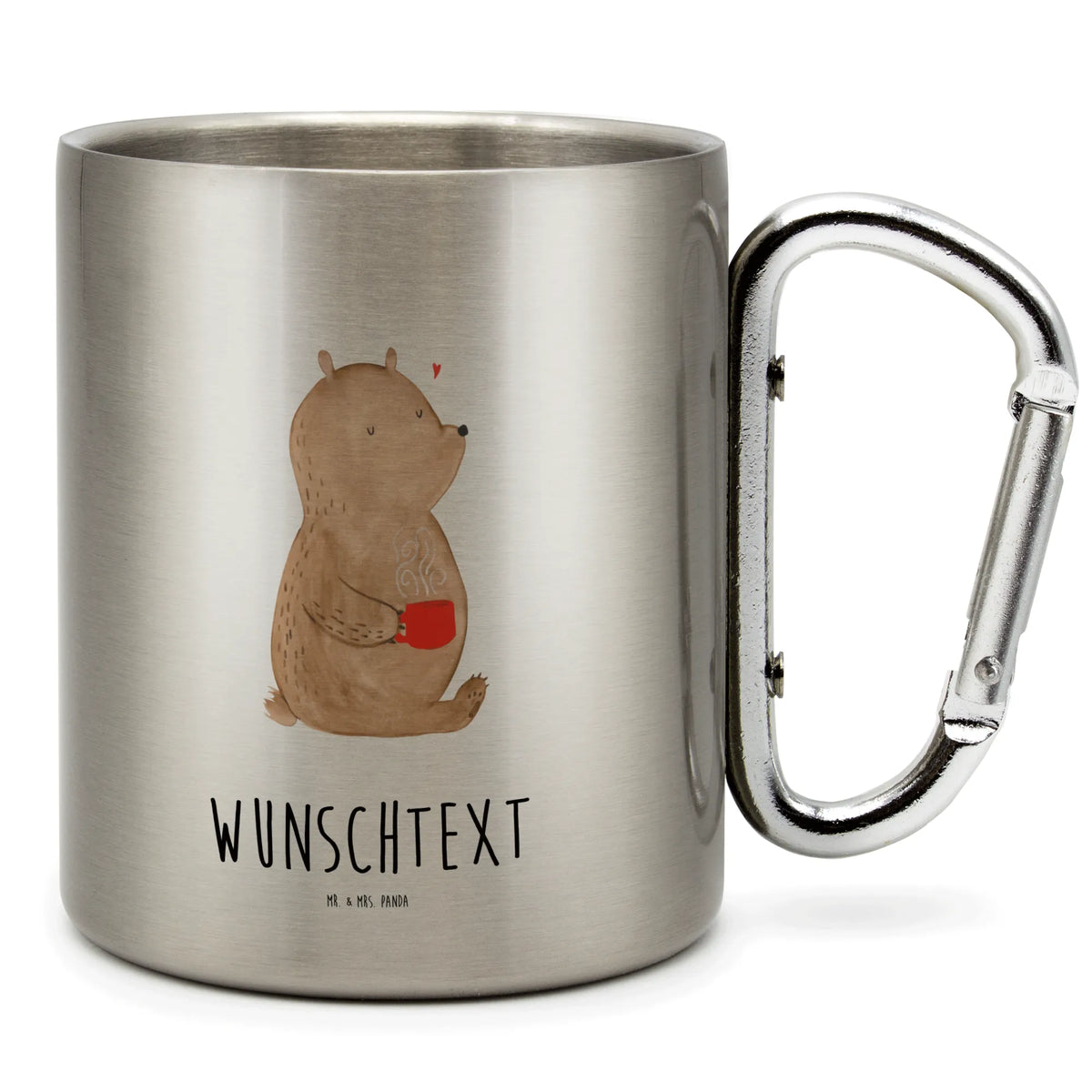 Personalized Stainless Steel Mug bear Coffee teddy bear, cuddly toy, bears, morning routine, conquer the world, save the world, good morning