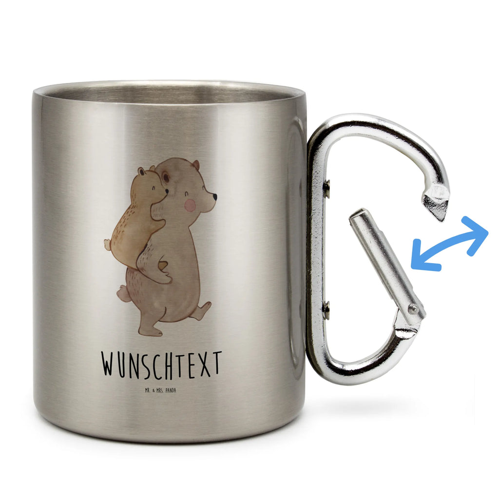 Spersonalizowany kubek ze stali nierdzewnej Tata Niedźwiedź Rodzina, Dzień Ojca, Dzień Matki, brat, siostra, mama, tata, babcia, dziadek