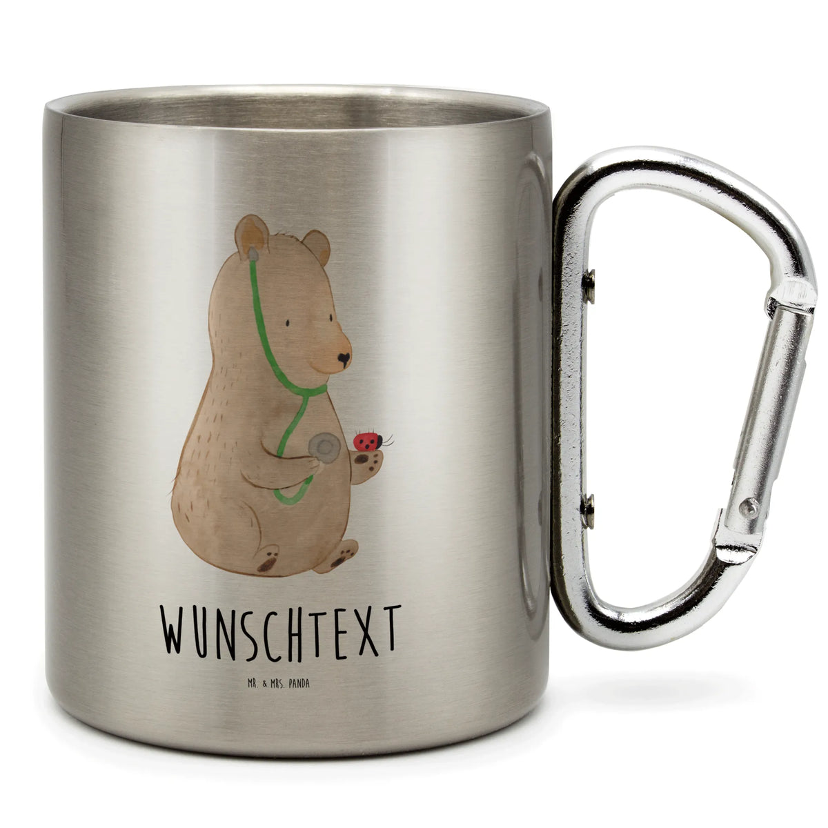 Personalized Stainless Steel Mug bear Physician teddy bear, cuddly toy, Doctor