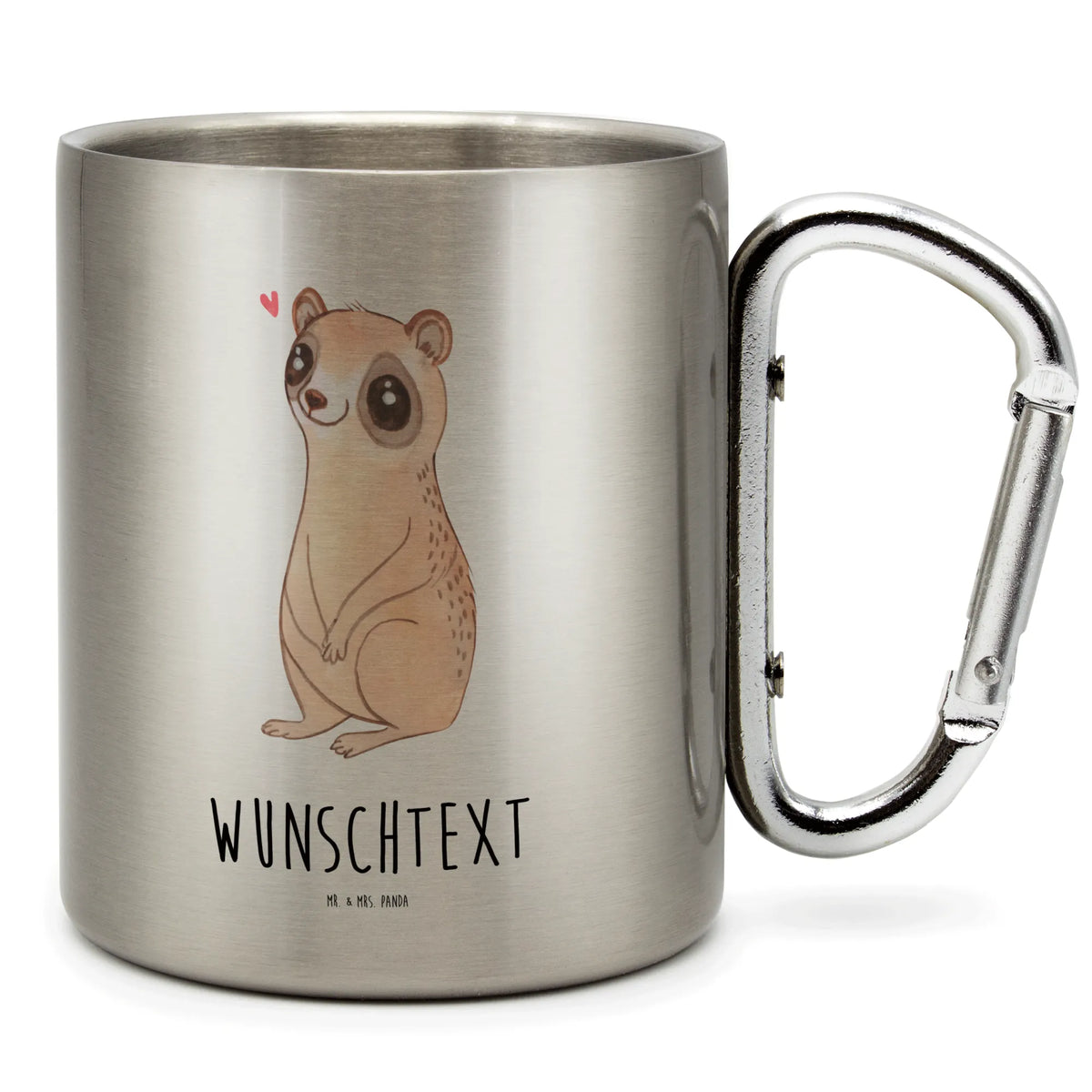 Personalized Stainless Steel Mug Slow loris Happy small animals, cute, funny, cute animal motives, hand drawn, small world, funny sayings, good mood, happy, gifts, gift ideas, special gifts, animal lover, card