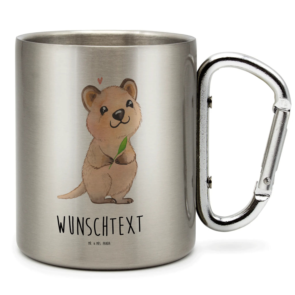 Personalized Stainless Steel Mug Quokka Happy small animals, cute, funny, cute animal motives, hand drawn, small world, funny sayings, good mood, happy, gifts, gift ideas, special gifts, animal lover, card
